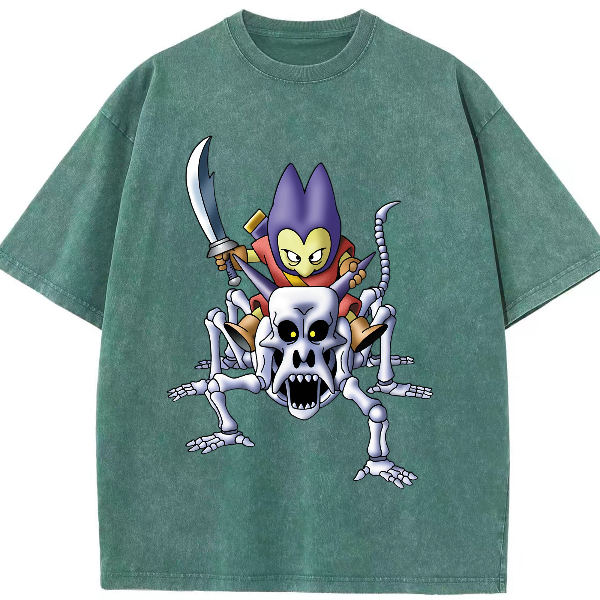 （画像用） ドラゴンクエスト Doragon Kuesuto Dragon Quest 綿100% ヴィンテージ風 半袖Tシャツ（フロントプリント）